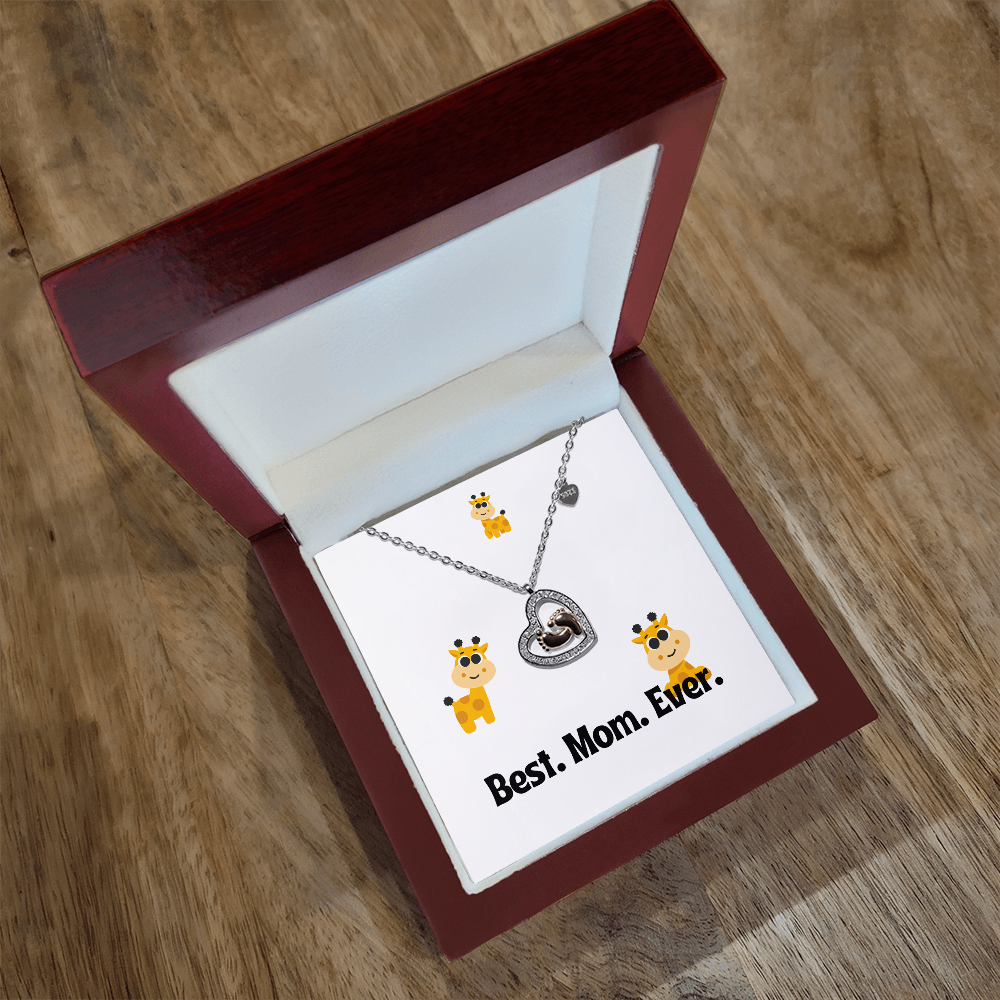 Baby Feet Heart Necklace - Best. Mom. Ever.