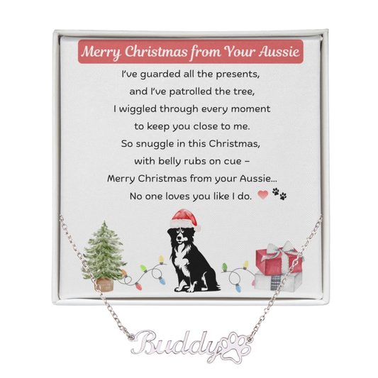 Merry Christmas from Your Aussie – Personalized Necklace