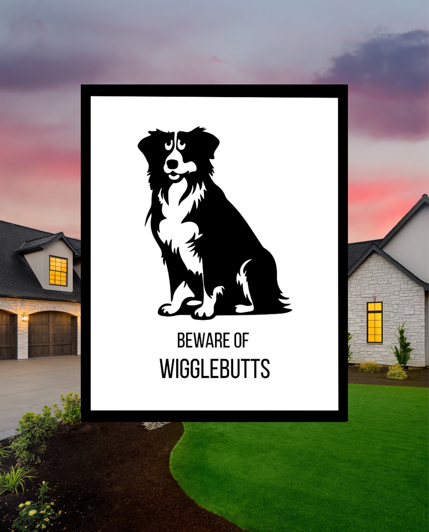 Beware of Wigglebutts  - Metal Sign for Dog Lovers