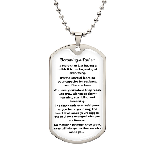 Dog Tag Necklace - Becoming a Father (White)