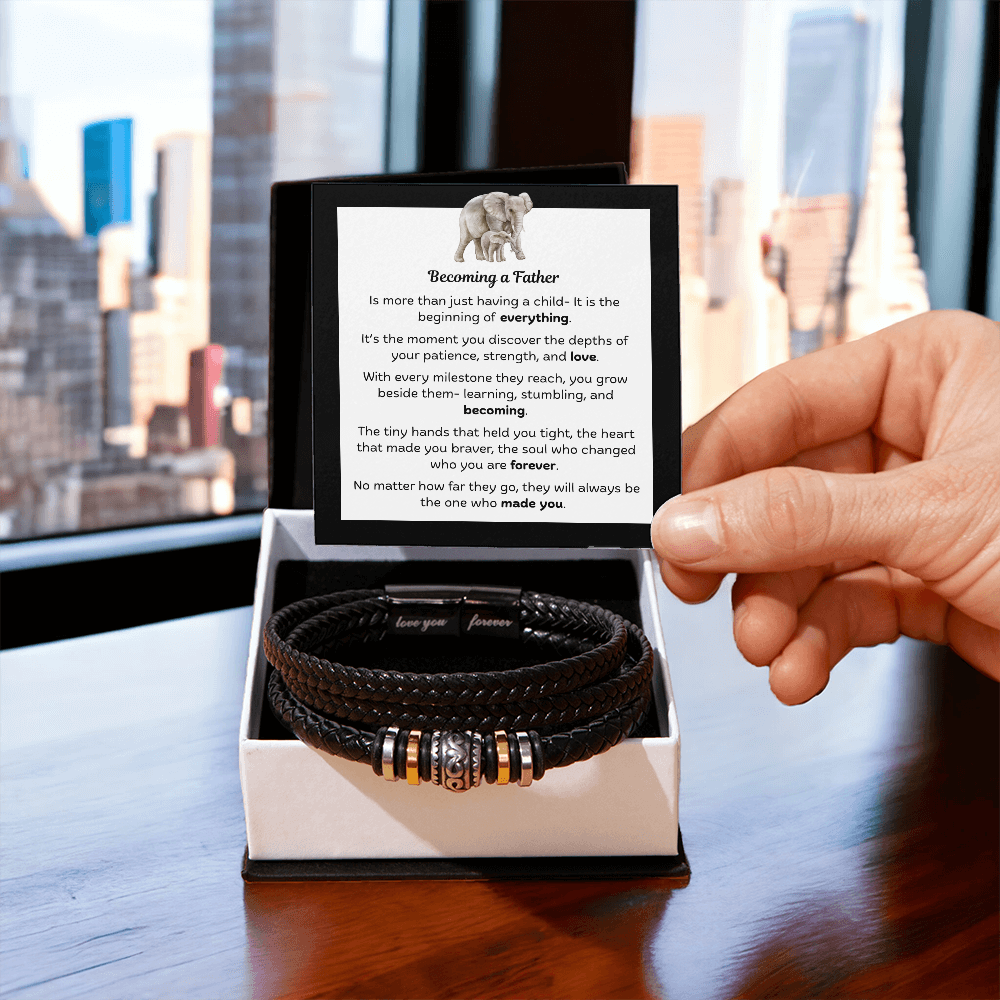 Love You Forever Bracelet with Becoming a Father Message Card (Elephant)