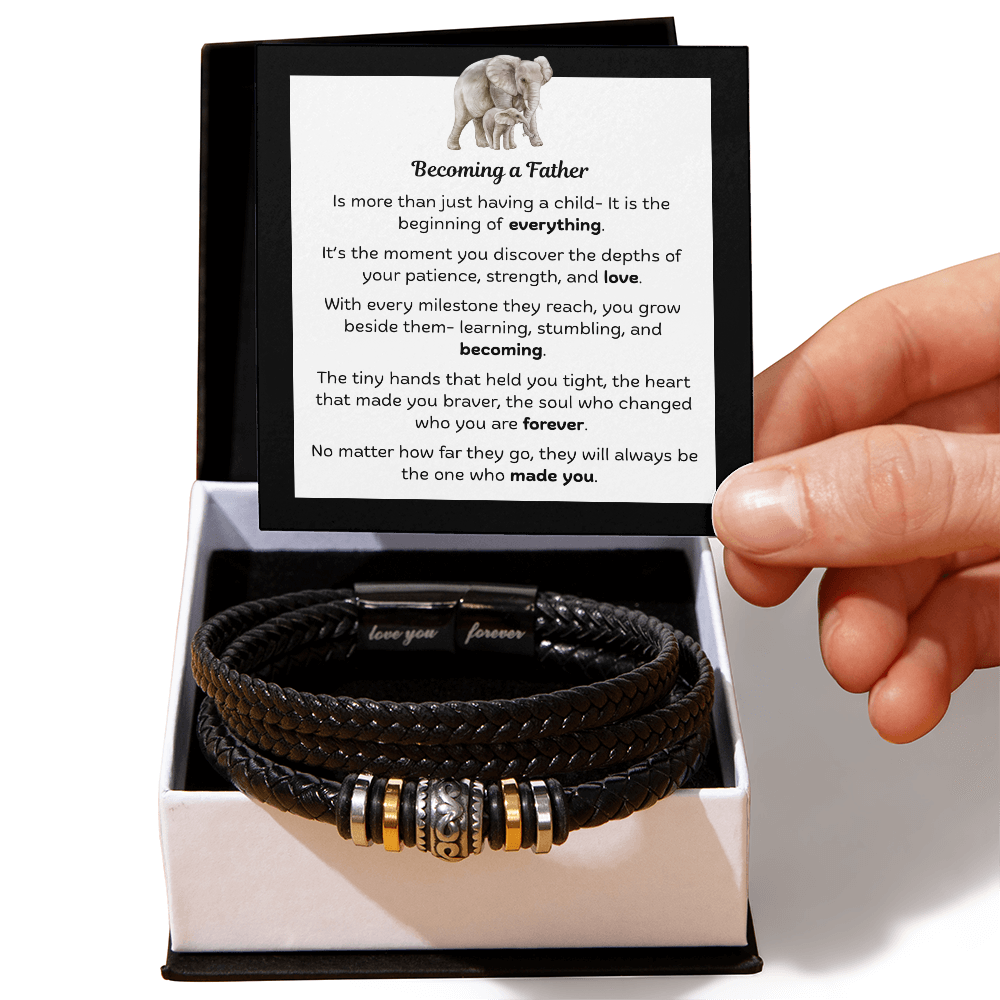 Love You Forever Bracelet with Becoming a Father Message Card (Elephant)