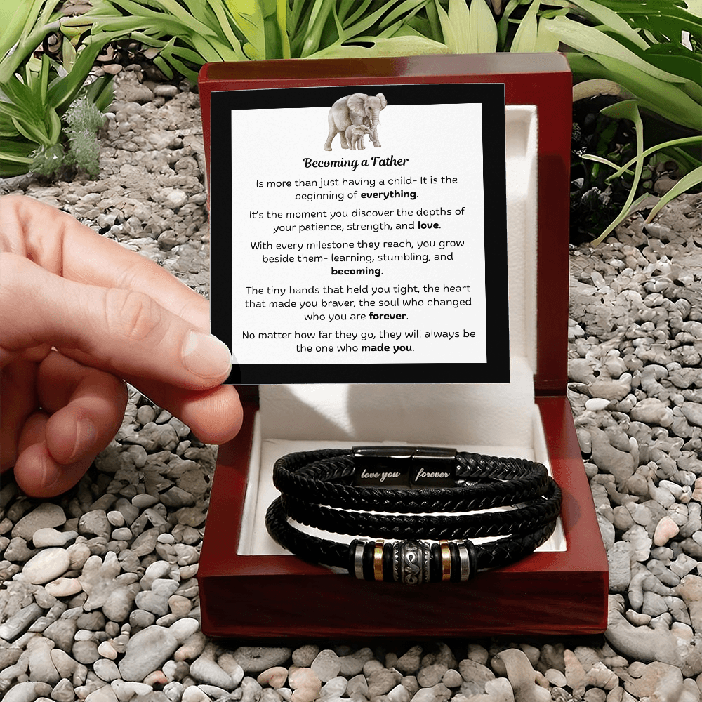 Love You Forever Bracelet with Becoming a Father Message Card (Elephant)