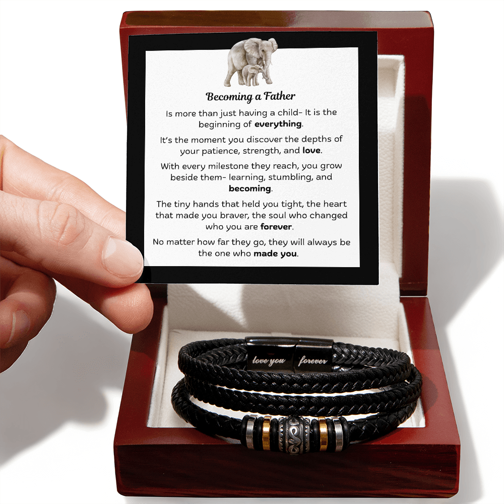 Love You Forever Bracelet with Becoming a Father Message Card (Elephant)