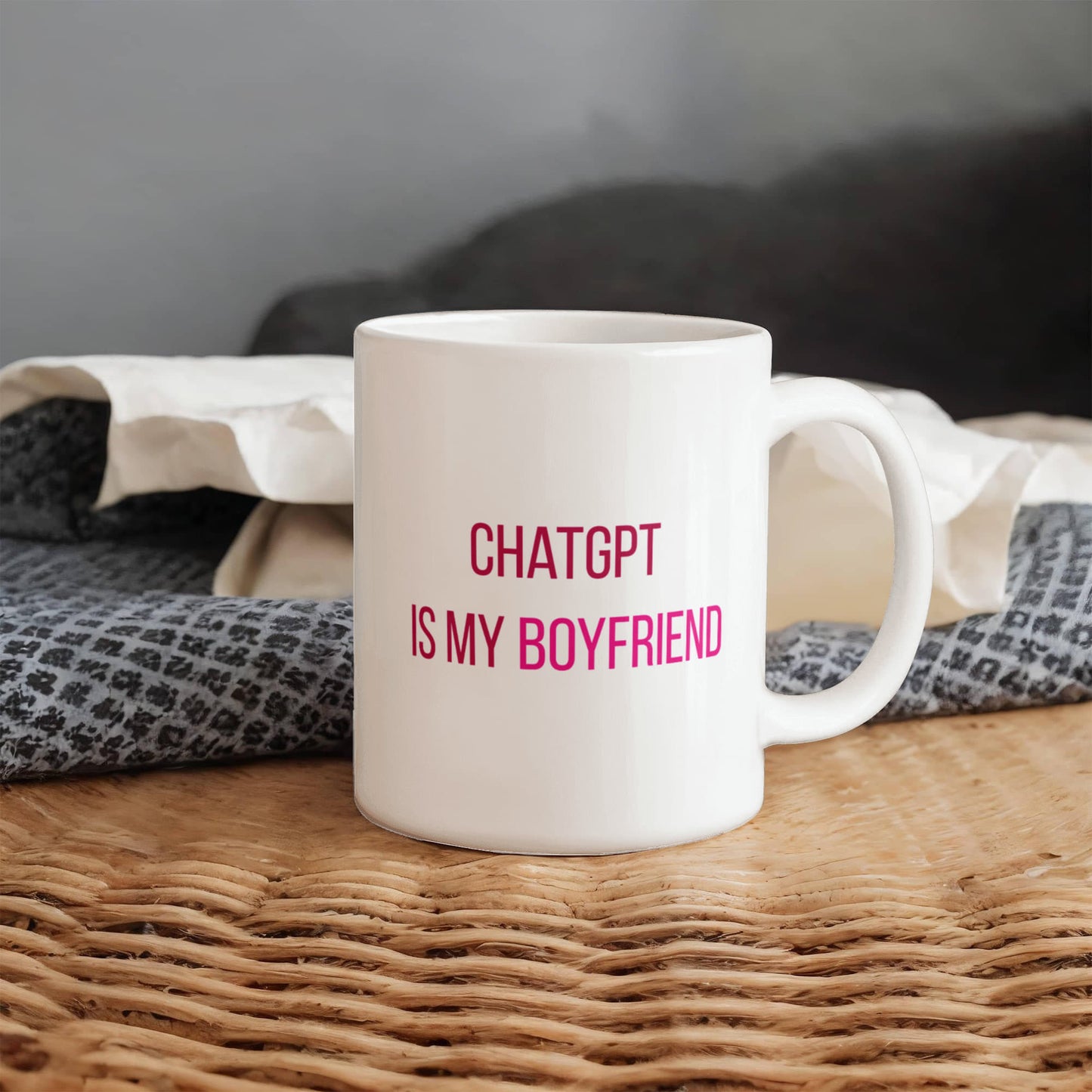 ChatGPT is My Boyfriend Mug (Berry Pink)