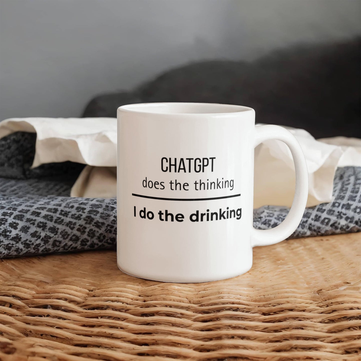 ChatGPT does the thinking - I do the drinking mug (Black)