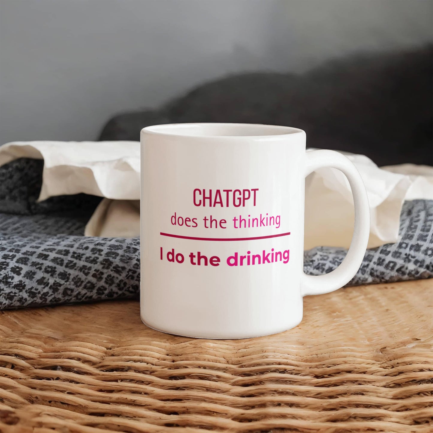 ChatGPT does the thinking - I do the drinking mug (Berry Pink)