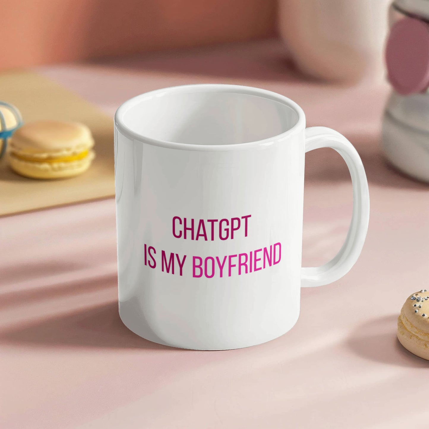 ChatGPT is My Boyfriend Mug (Berry Pink)