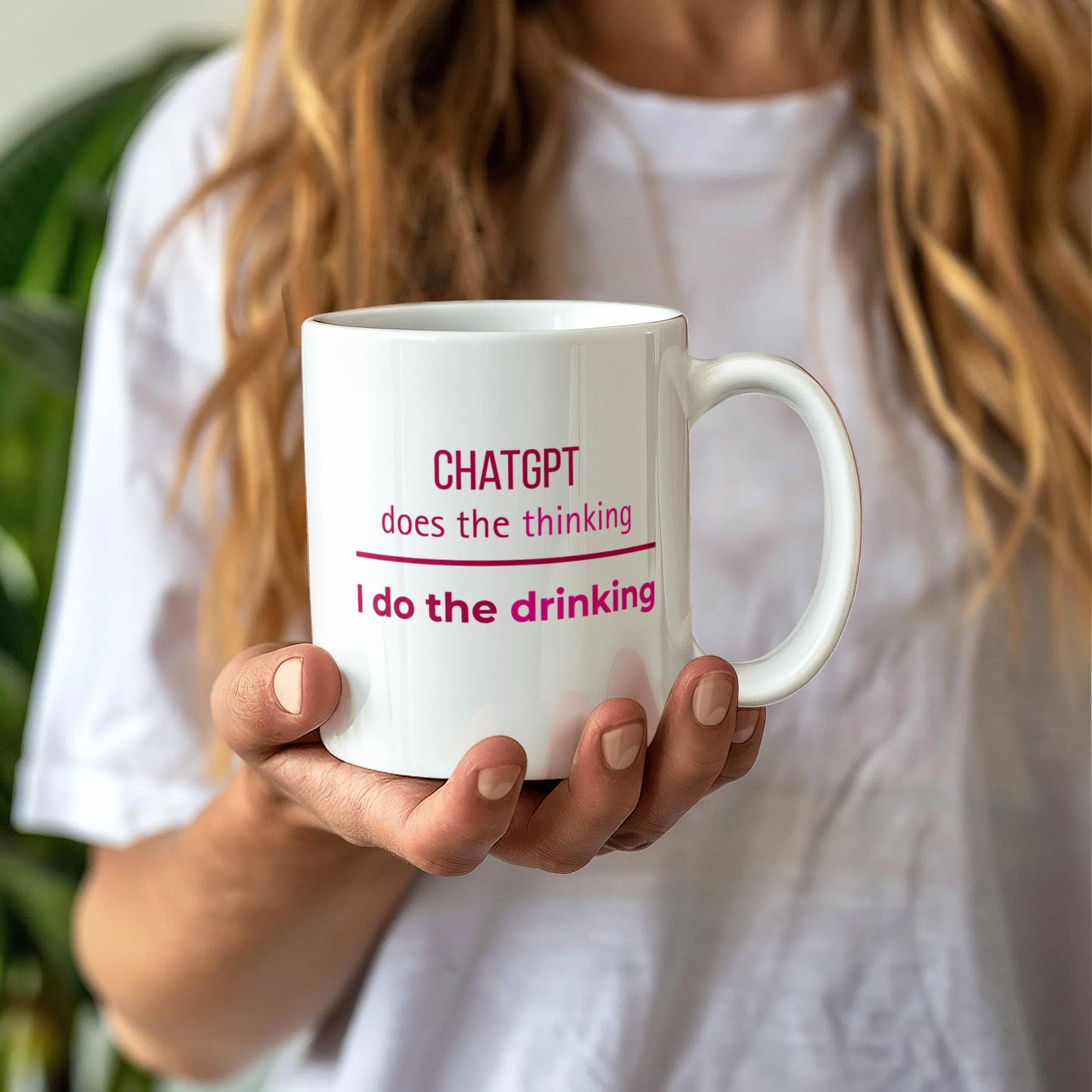 ChatGPT does the thinking - I do the drinking mug (Berry Pink)