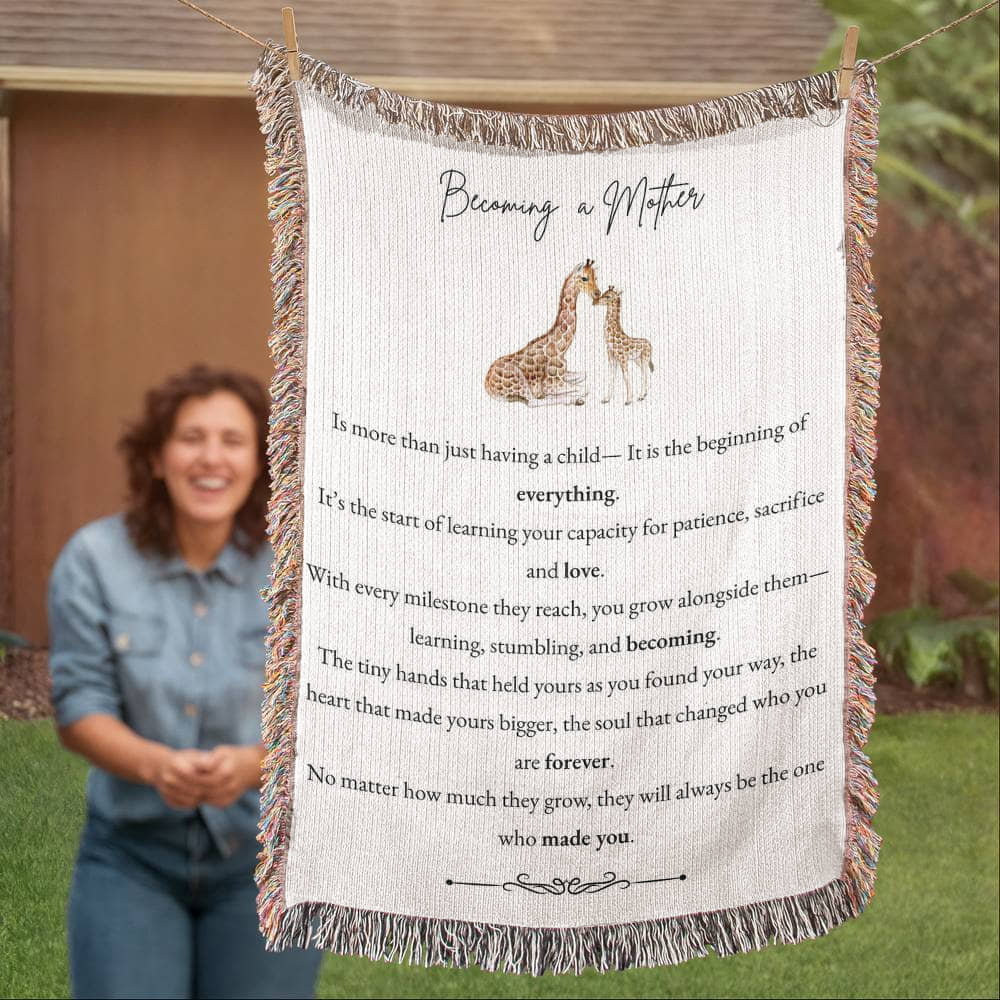 Heirloom Woven Blanket - Becoming a Mother (Giraffe)