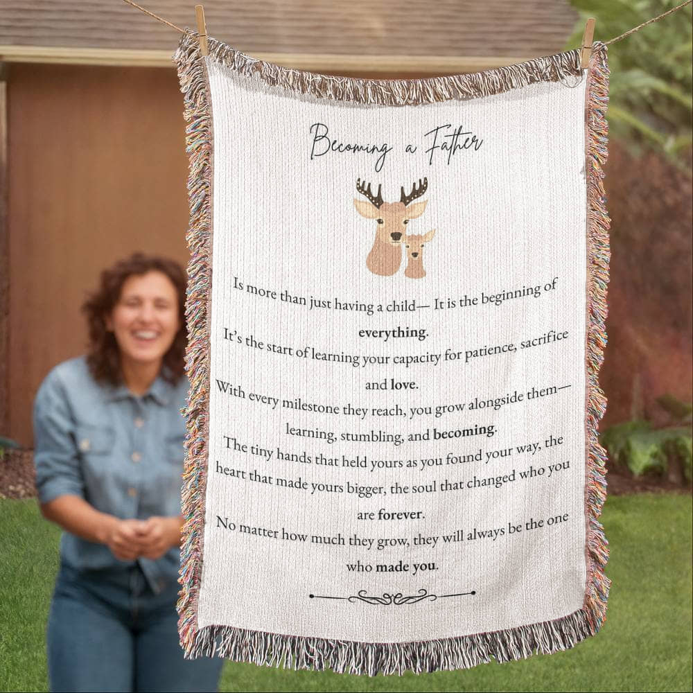 Heirloom Woven Blanket - Becoming a Father (Buck and Fawn Color)