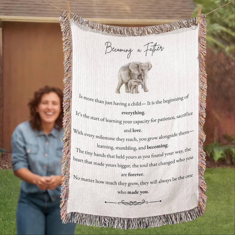 Heirloom Woven Blanket - Becoming a Father (Elephant)