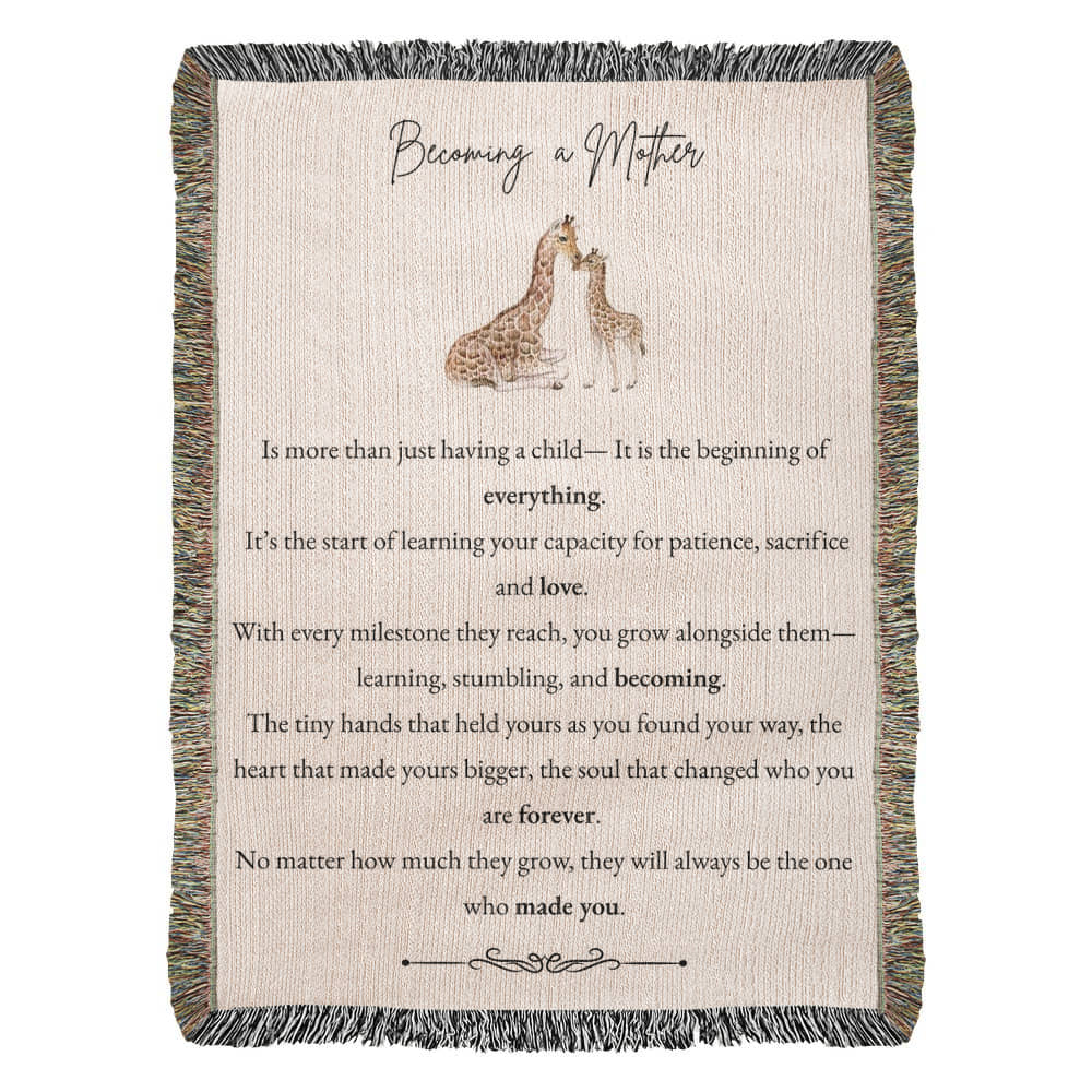 Heirloom Woven Blanket - Becoming a Mother (Giraffe)