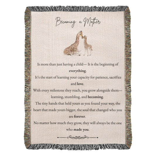 Heirloom Woven Blanket - Becoming a Mother (Giraffe)