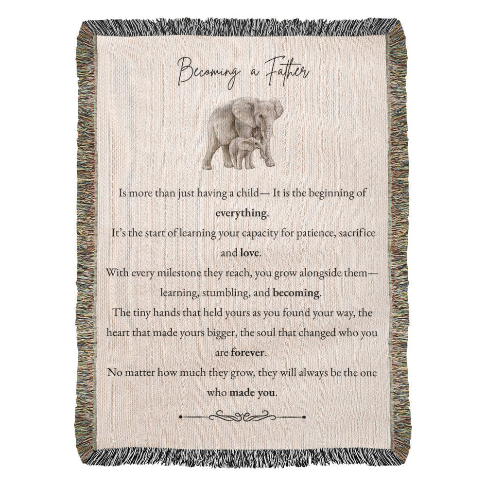 Heirloom Woven Blanket - Becoming a Father (Elephant)