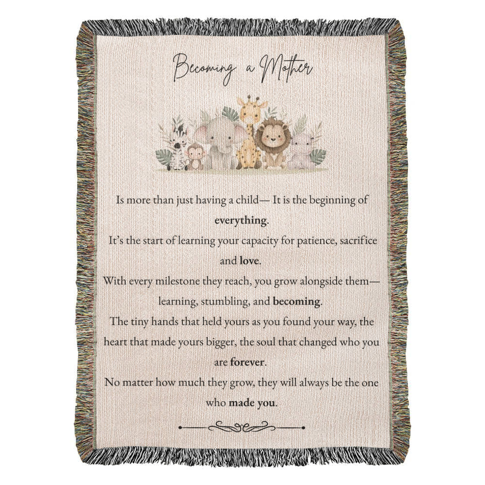 Heirloom Woven Blanket - Becoming a Mother (Baby Animals)