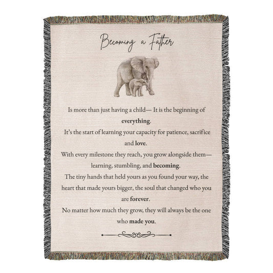 Heirloom Woven Blanket - Becoming a Father (Elephant)