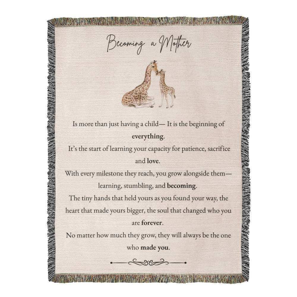 Heirloom Woven Blanket - Becoming a Mother (Giraffe)