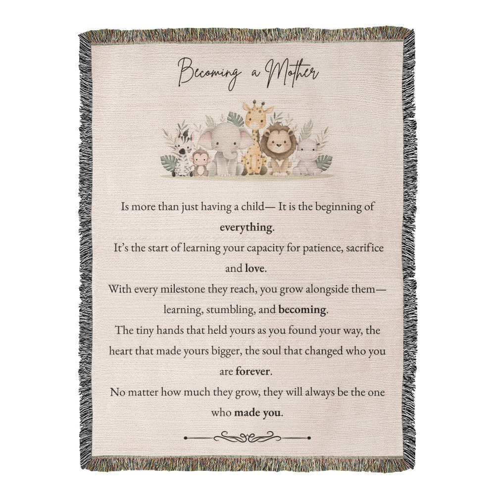 Heirloom Woven Blanket - Becoming a Mother (Baby Animals)