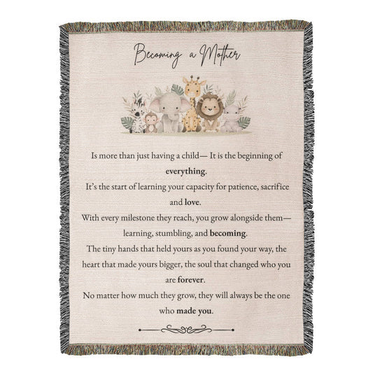 Heirloom Woven Blanket - Becoming a Mother (Baby Animals)
