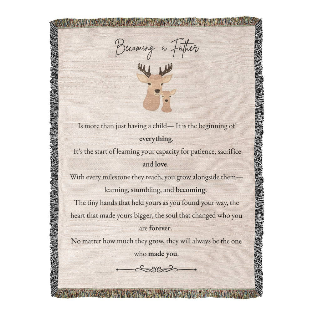 Heirloom Woven Blanket - Becoming a Father (Buck and Fawn Color)