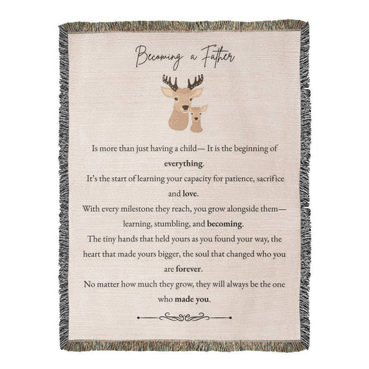 Heirloom Woven Blanket - Becoming a Father (Buck and Fawn Color)