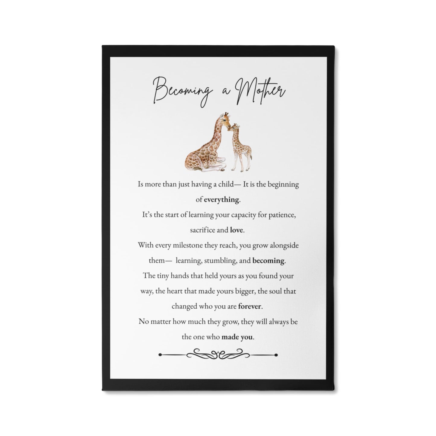 Gallery Wall Canvas - Becoming a Mother (Giraffe)