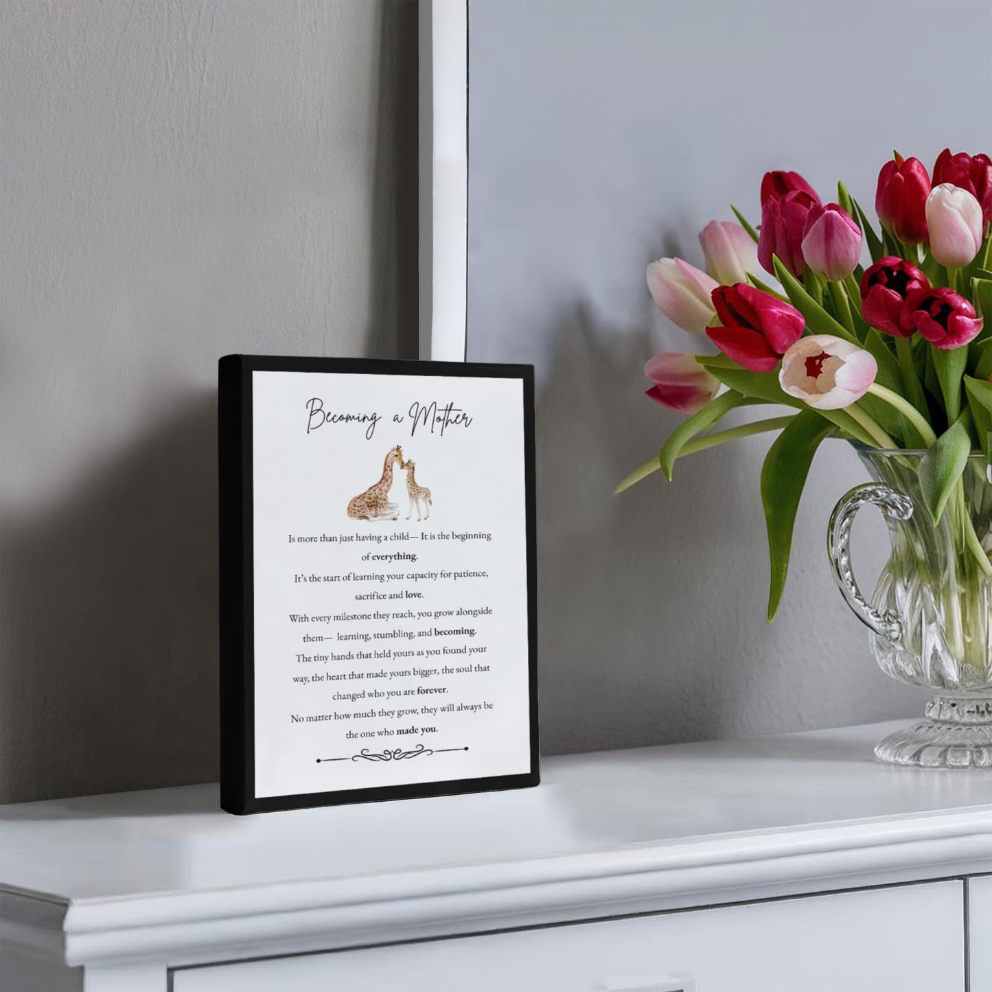 Gallery Wall Canvas - Becoming a Mother (Giraffe)