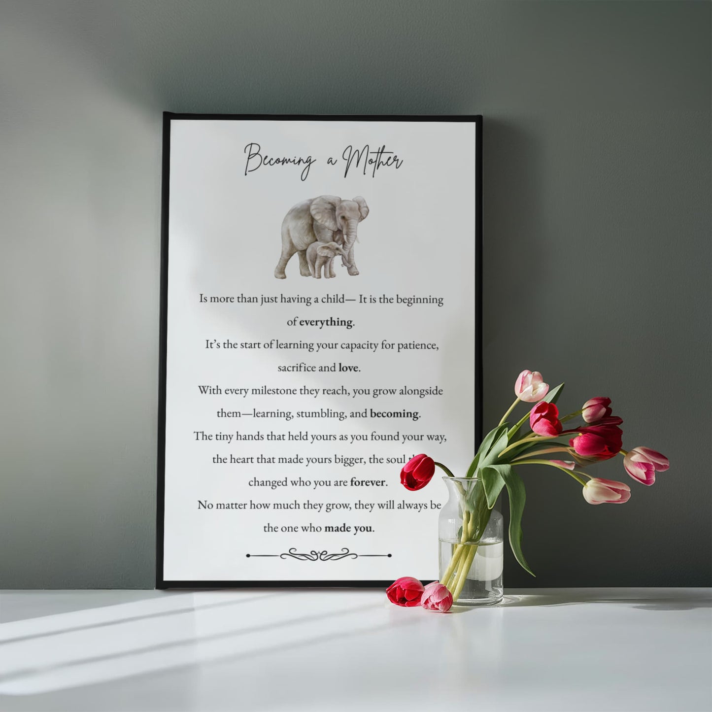 Gallery Wall Canvas - Becoming a Mother (Elephant)