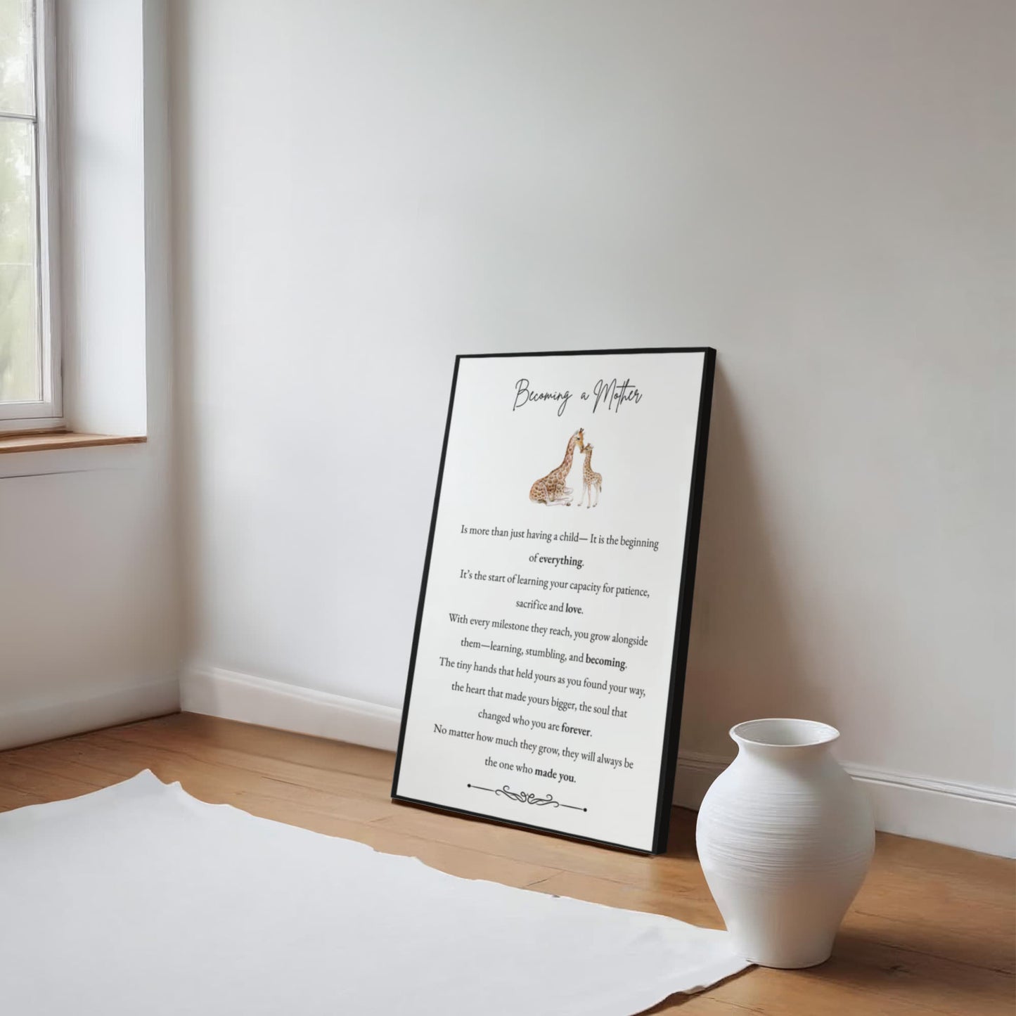 Gallery Wall Canvas - Becoming a Mother (Giraffe)