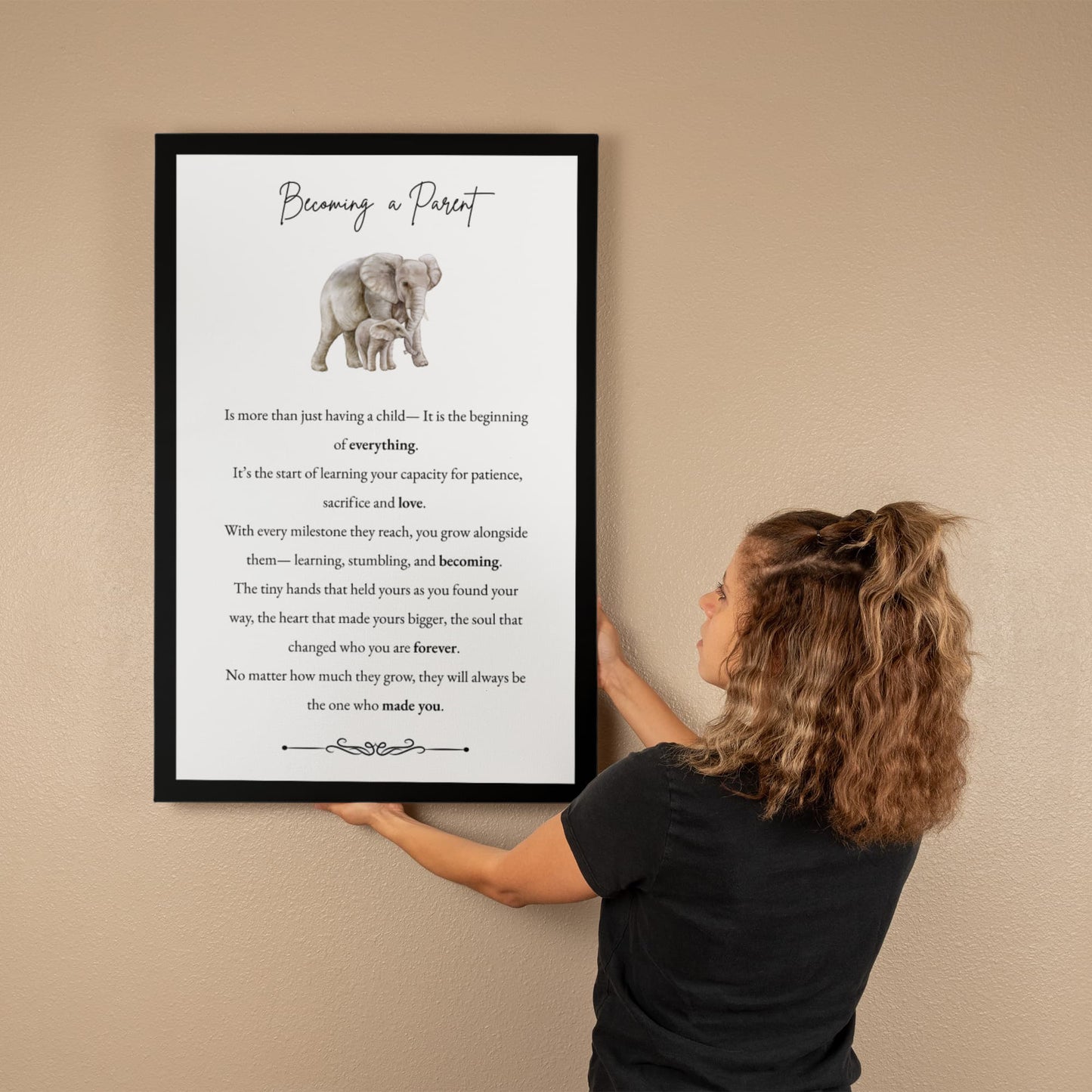 Gallery Wall Canvas - Becoming a Parent (Elephant)