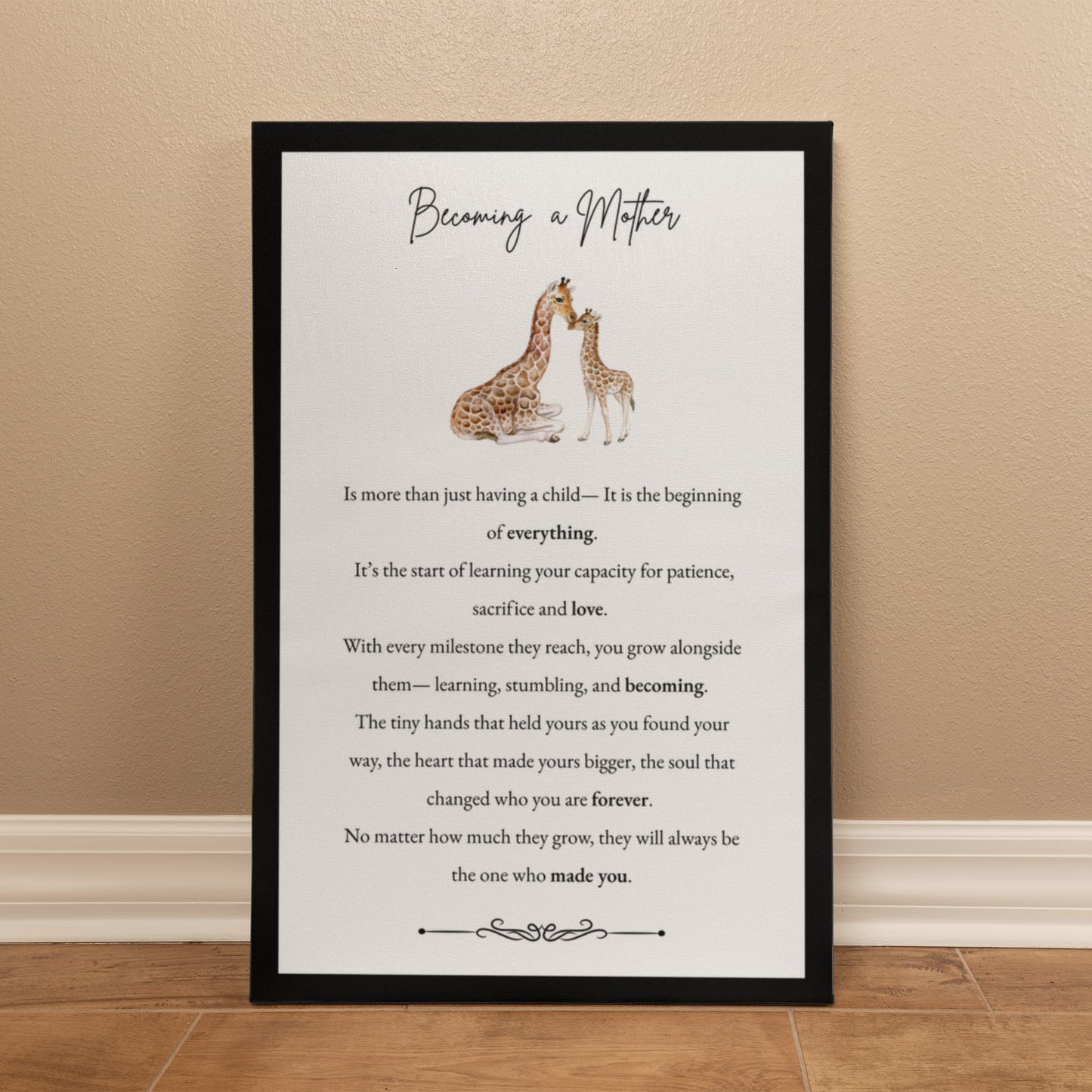 Gallery Wall Canvas - Becoming a Mother (Giraffe)