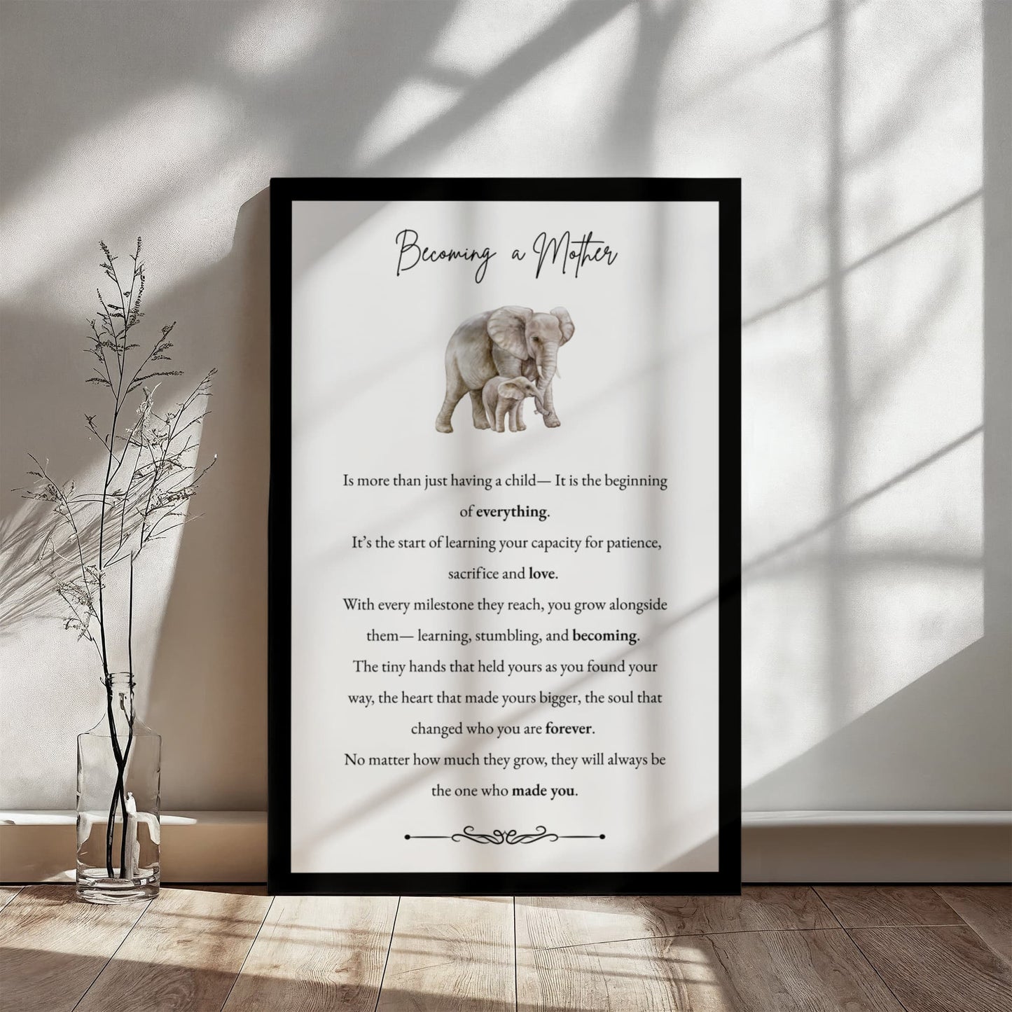 Gallery Wall Canvas - Becoming a Mother (Elephant)