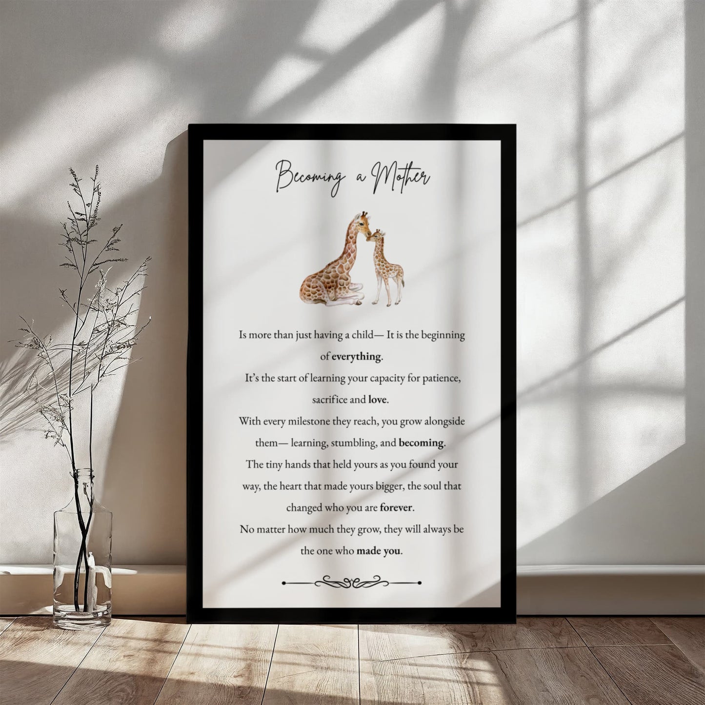 Gallery Wall Canvas - Becoming a Mother (Giraffe)
