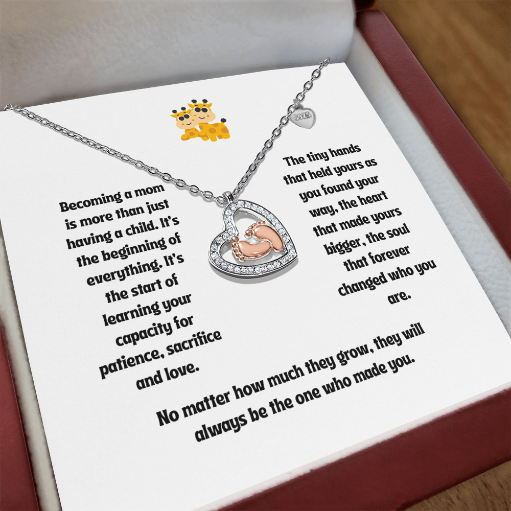Baby Feet Heart Necklace - The One Who Made You