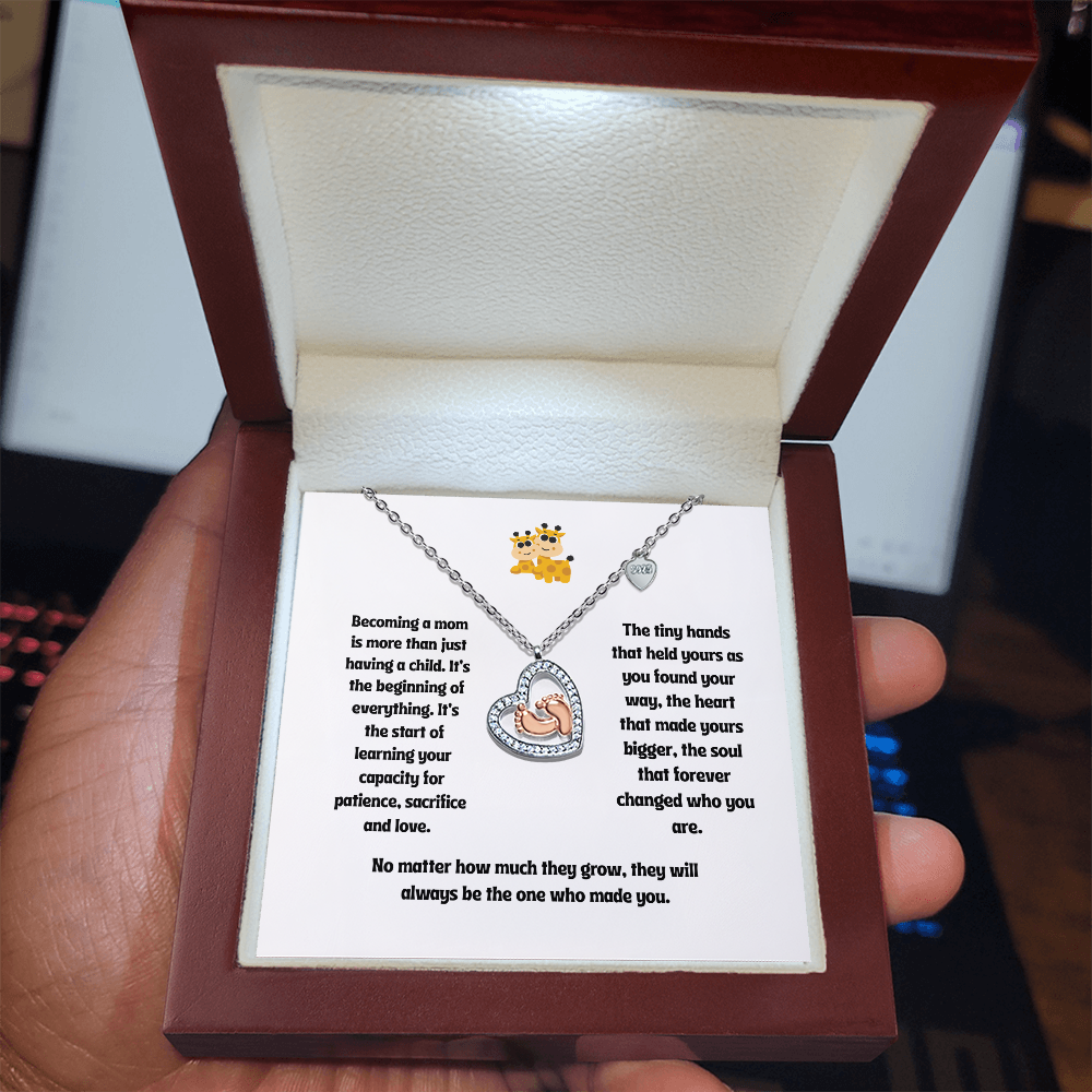 Baby Feet Heart Necklace - The One Who Made You